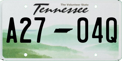 TN license plate A2704Q