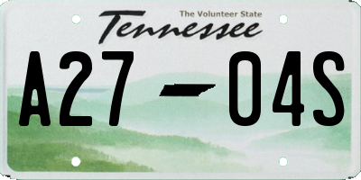 TN license plate A2704S