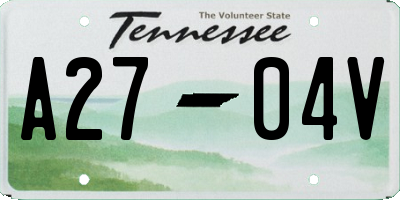 TN license plate A2704V