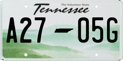 TN license plate A2705G