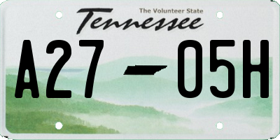 TN license plate A2705H