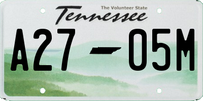 TN license plate A2705M