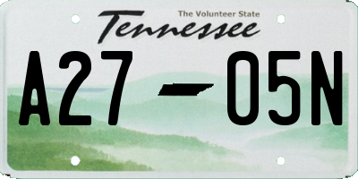 TN license plate A2705N