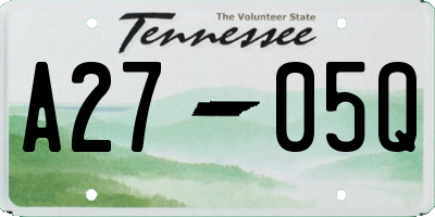 TN license plate A2705Q