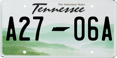 TN license plate A2706A