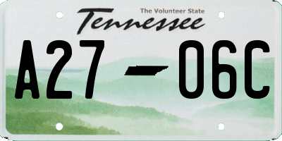 TN license plate A2706C