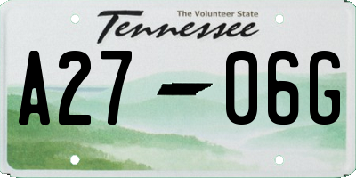 TN license plate A2706G