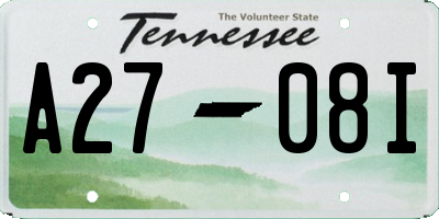 TN license plate A2708I