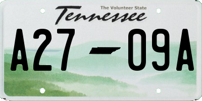 TN license plate A2709A