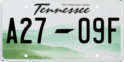TN license plate A2709F