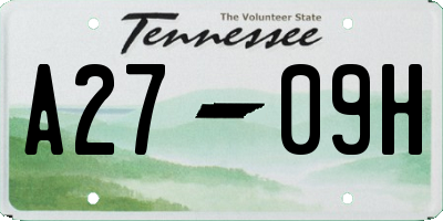 TN license plate A2709H