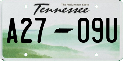 TN license plate A2709U