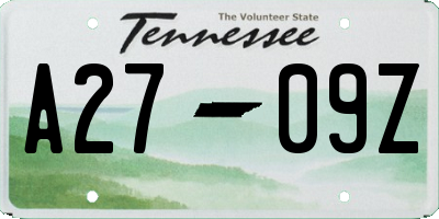 TN license plate A2709Z