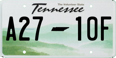 TN license plate A2710F