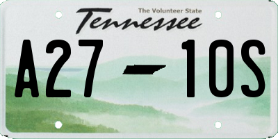 TN license plate A2710S