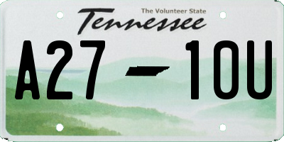 TN license plate A2710U