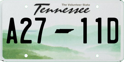 TN license plate A2711D