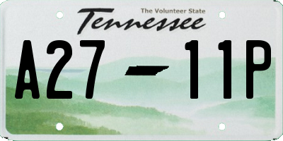 TN license plate A2711P