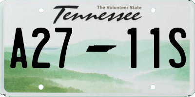 TN license plate A2711S