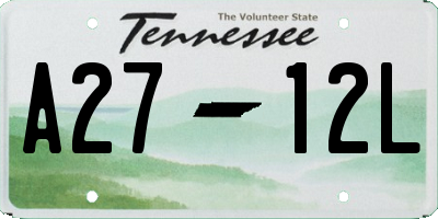 TN license plate A2712L