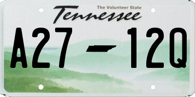 TN license plate A2712Q