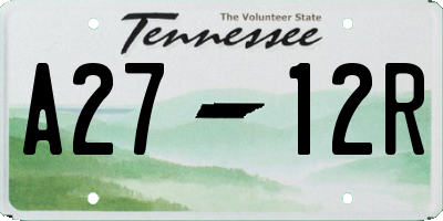 TN license plate A2712R