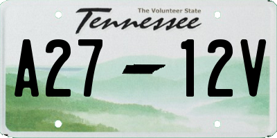 TN license plate A2712V