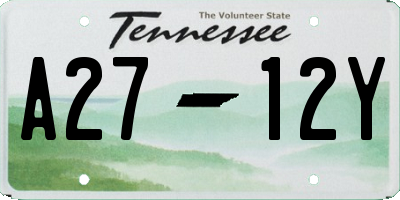 TN license plate A2712Y