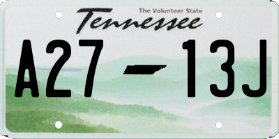 TN license plate A2713J