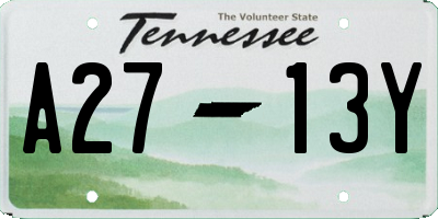 TN license plate A2713Y