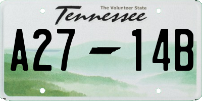 TN license plate A2714B