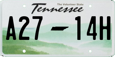 TN license plate A2714H