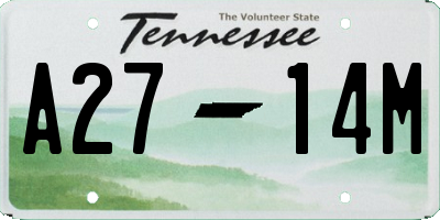TN license plate A2714M