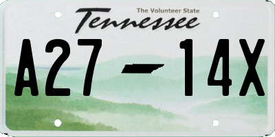 TN license plate A2714X
