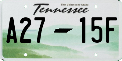 TN license plate A2715F