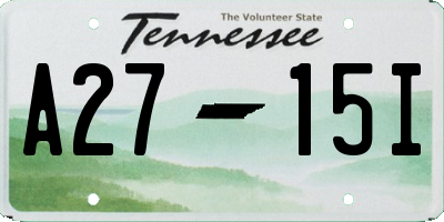 TN license plate A2715I