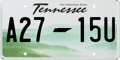 TN license plate A2715U
