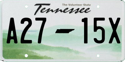 TN license plate A2715X