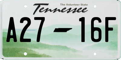 TN license plate A2716F