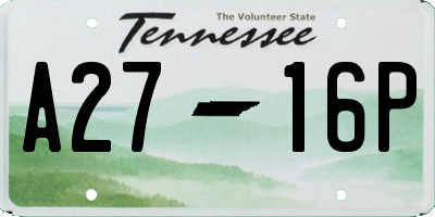 TN license plate A2716P