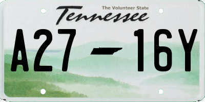 TN license plate A2716Y