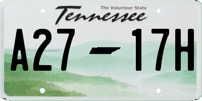 TN license plate A2717H