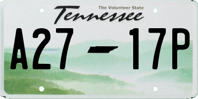 TN license plate A2717P