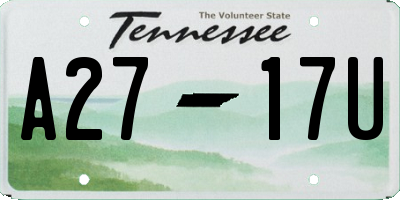 TN license plate A2717U
