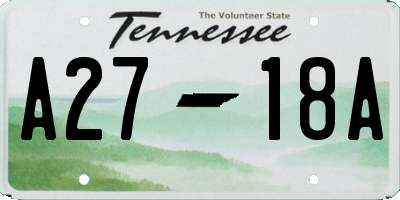 TN license plate A2718A