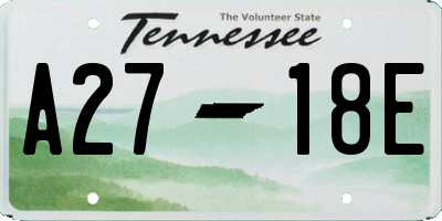 TN license plate A2718E