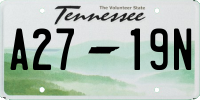 TN license plate A2719N
