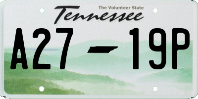 TN license plate A2719P