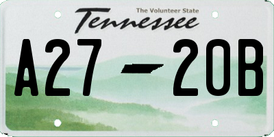 TN license plate A2720B