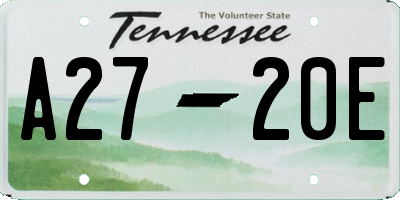 TN license plate A2720E